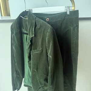 Free People Green Corduroy Suit Jacket and Pants